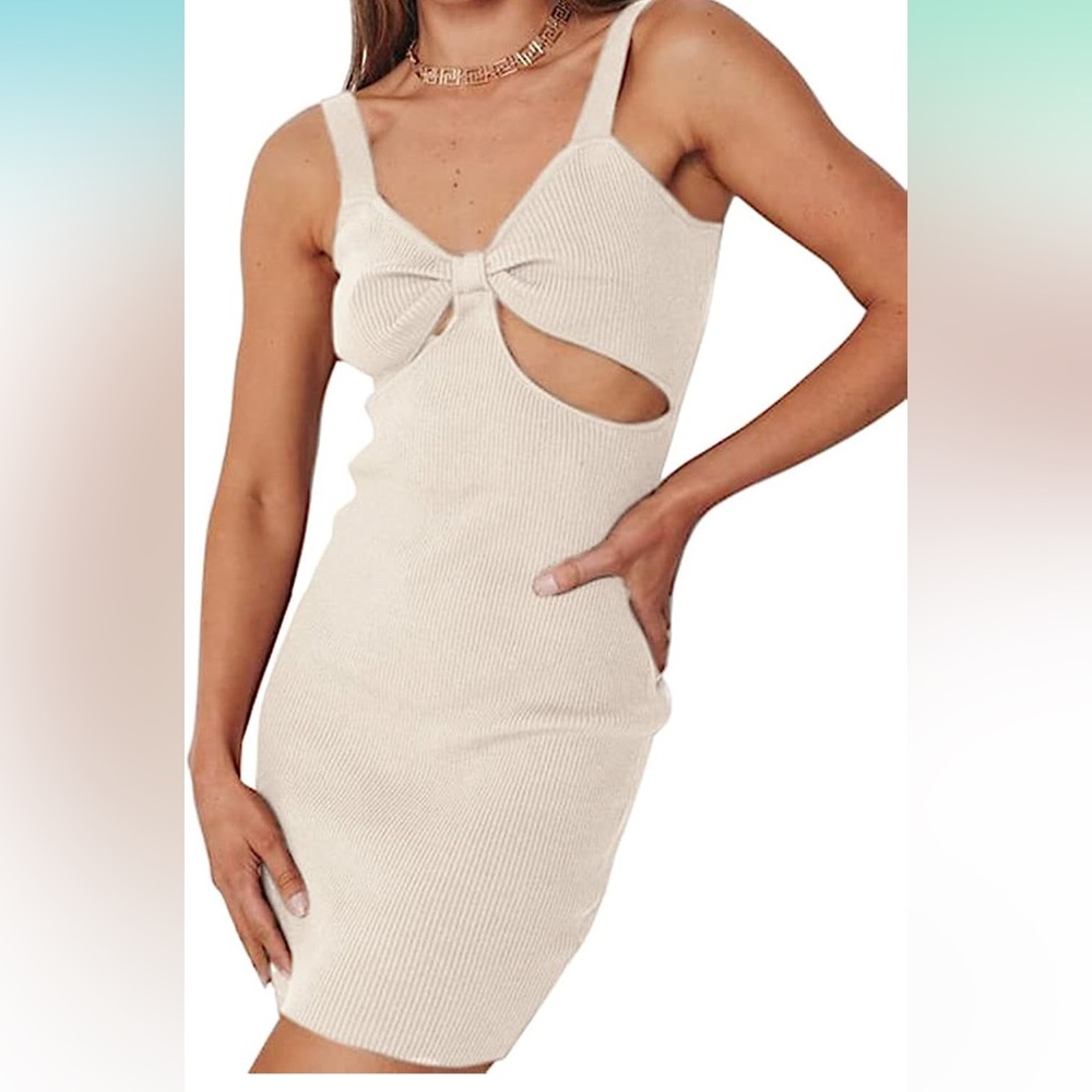 Cream Cut Out Bodycon